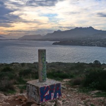 Summit close to the tower Torre Cap D&#039;Or with the bay of Moraira